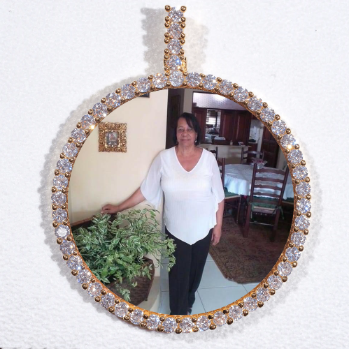 LARGE 3D CIRCLE CUSTOM PICTURE PENDANT
