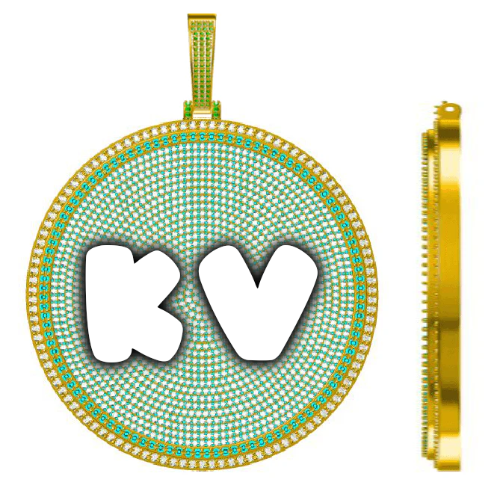CUSTOM LETTER NECKLACE 3D BIG DISC