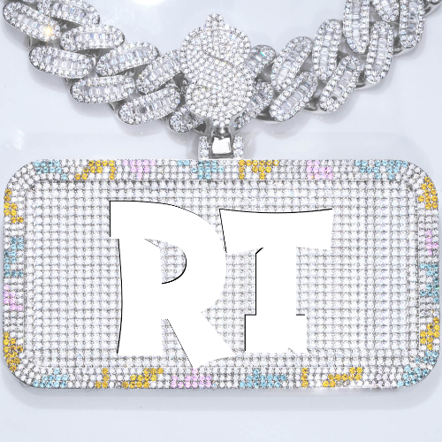 CUSTOM LETTER NECKLACE 3D COLORFUL SQUARE