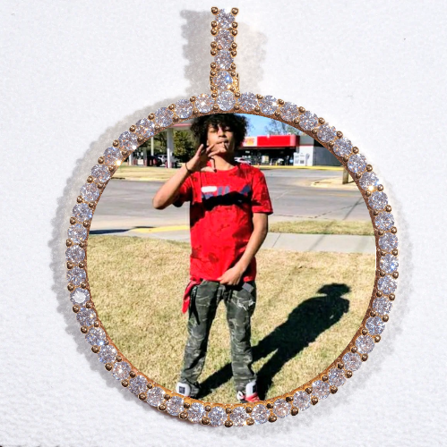 LARGE 3D CIRCLE CUSTOM PICTURE PENDANT