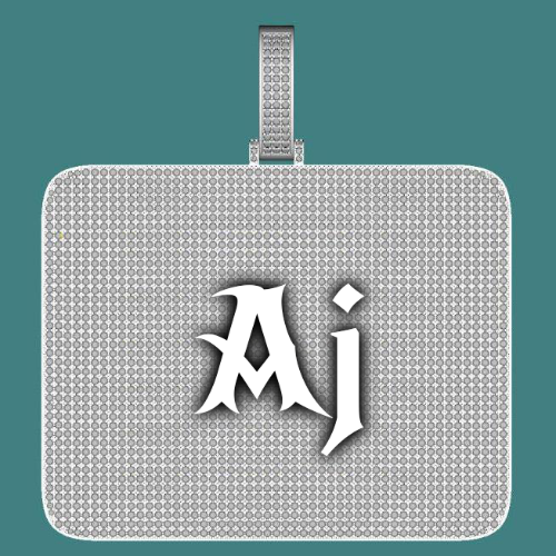 CUSTOM LETTER NECKLACE 3D BIG SQUARE