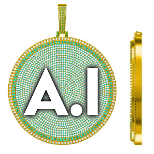 CUSTOM LETTER NECKLACE 3D BIG DISC
