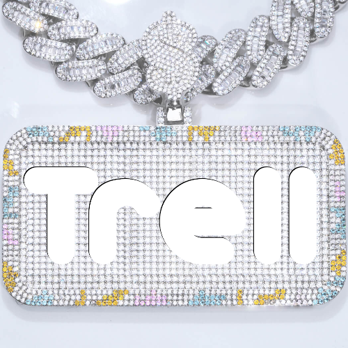CUSTOM LETTER NECKLACE 3D COLORFUL SQUARE