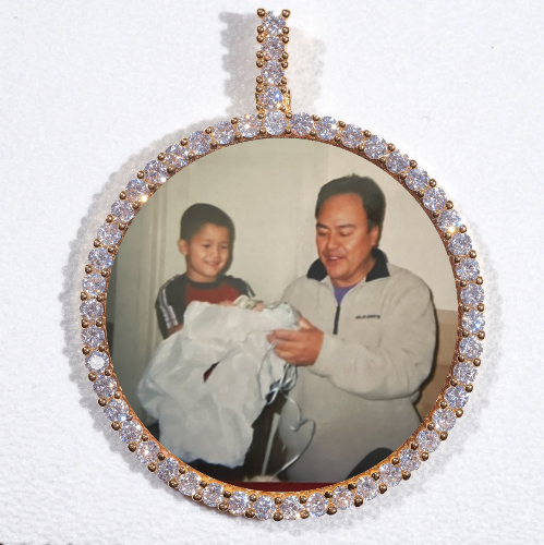 LARGE 3D CIRCLE CUSTOM PICTURE PENDANT
