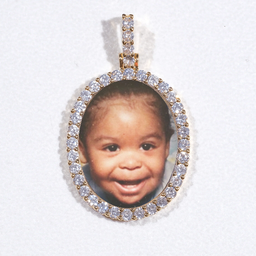 3D Oval Custom Picture Pendant