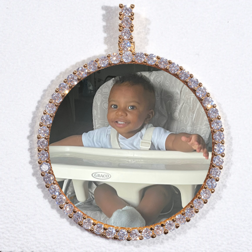 LARGE 3D CIRCLE CUSTOM PICTURE PENDANT