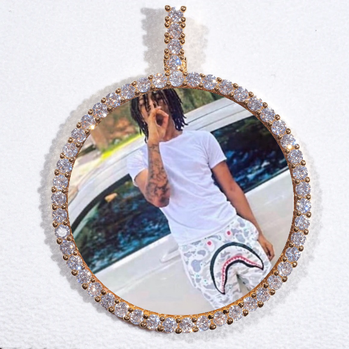 LARGE 3D CIRCLE CUSTOM PICTURE PENDANT
