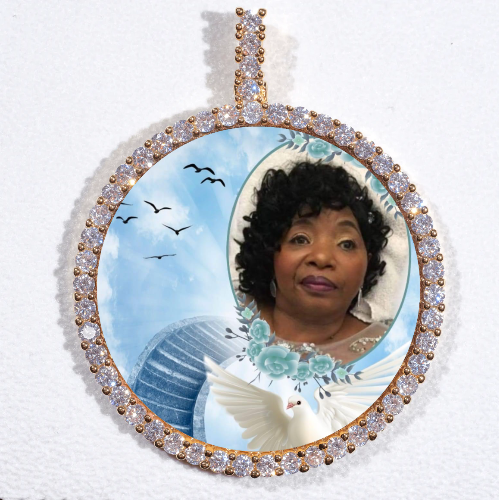 LARGE 3D CIRCLE CUSTOM PICTURE PENDANT