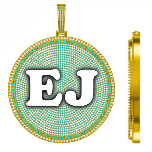 CUSTOM LETTER NECKLACE 3D BIG DISC
