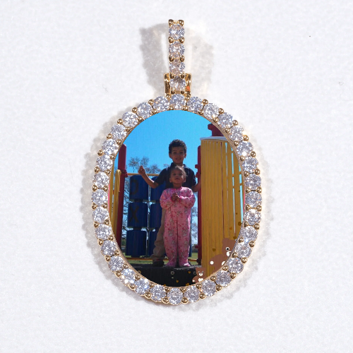 3D Oval Custom Picture Pendant