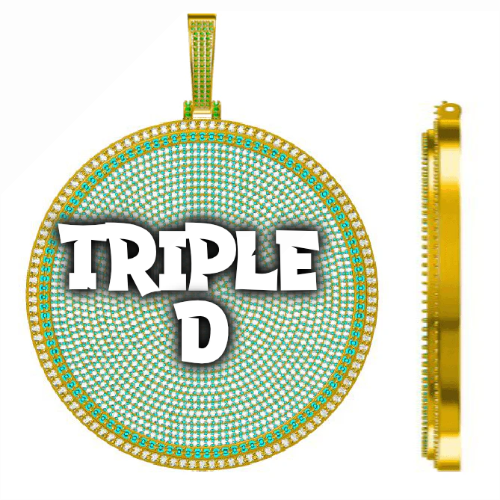 CUSTOM LETTER NECKLACE 3D BIG DISC