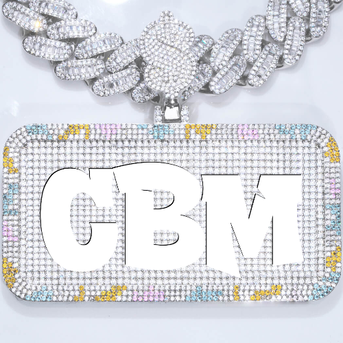 CUSTOM LETTER NECKLACE 3D COLORFUL SQUARE