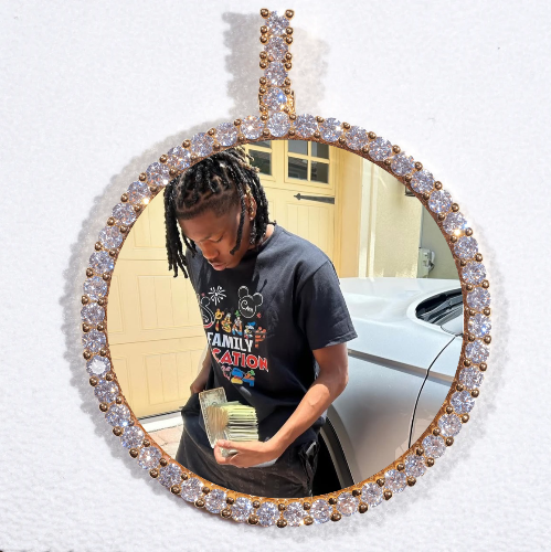 LARGE 3D CIRCLE CUSTOM PICTURE PENDANT