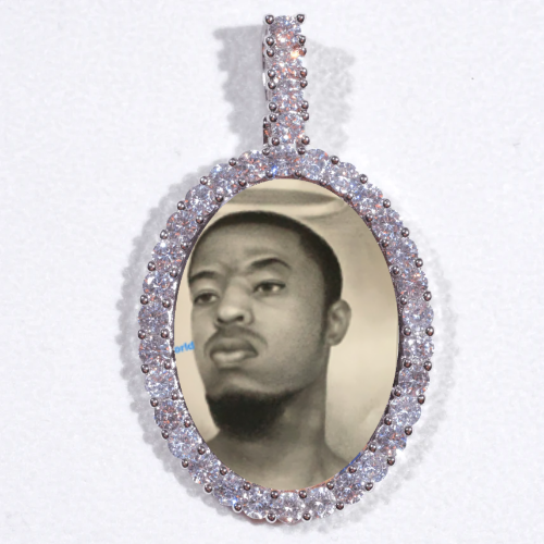 Large 3D Oval Custom Picture Pendant