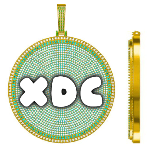 CUSTOM LETTER NECKLACE 3D BIG DISC