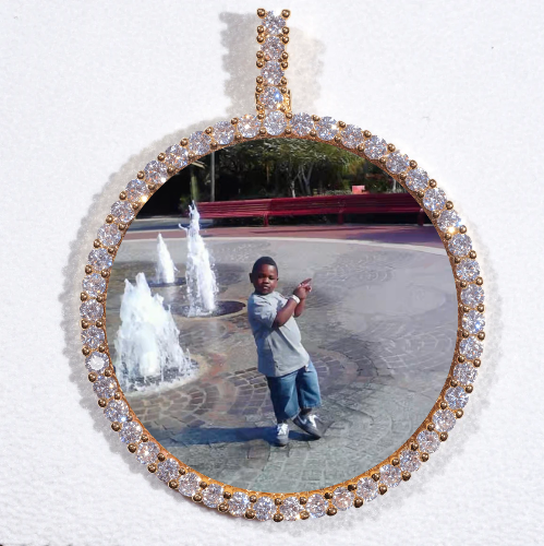 LARGE 3D CIRCLE CUSTOM PICTURE PENDANT