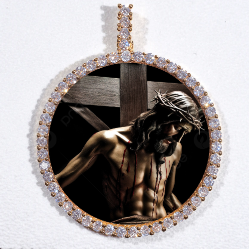 LARGE 3D CIRCLE CUSTOM PICTURE PENDANT