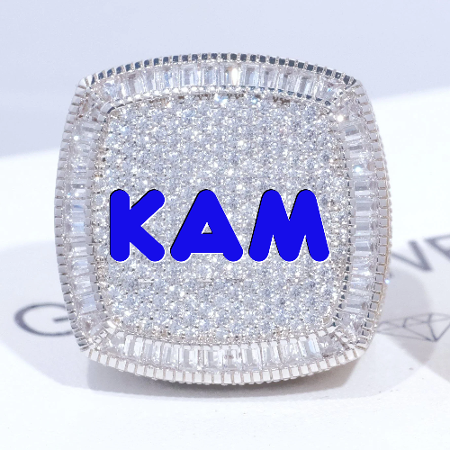 CUSTOM LETTER 3D ICED RING