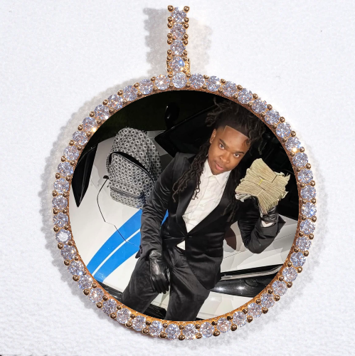 LARGE 3D CIRCLE CUSTOM PICTURE PENDANT