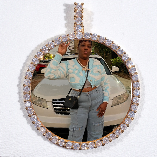 LARGE 3D CIRCLE CUSTOM PICTURE PENDANT