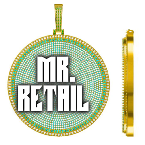 CUSTOM LETTER NECKLACE 3D BIG DISC
