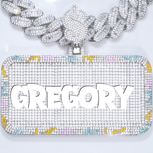 CUSTOM LETTER NECKLACE 3D COLORFUL SQUARE
