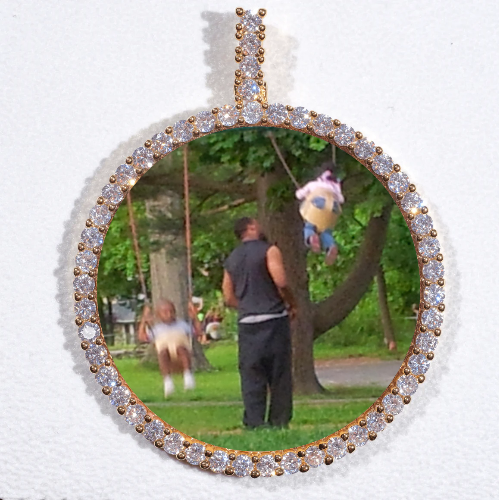 LARGE 3D CIRCLE CUSTOM PICTURE PENDANT