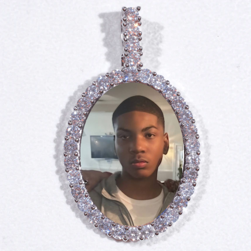 Large 3D Oval Custom Picture Pendant