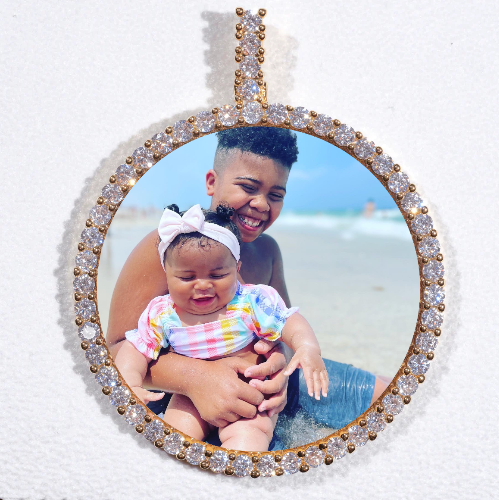 LARGE 3D CIRCLE CUSTOM PICTURE PENDANT