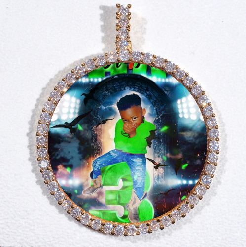 LARGE 3D CIRCLE CUSTOM PICTURE PENDANT