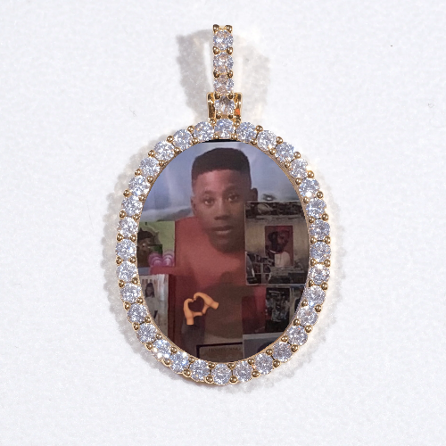 3D Oval Custom Picture Pendant
