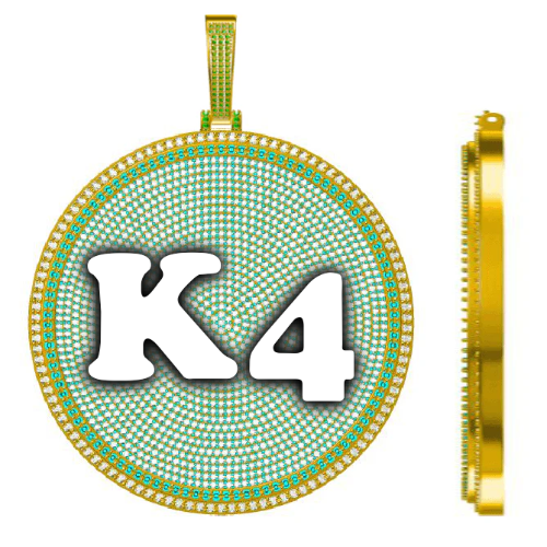 CUSTOM LETTER NECKLACE 3D BIG DISC