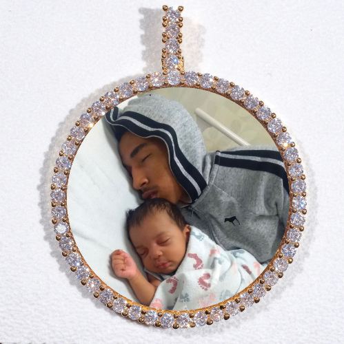 LARGE 3D CIRCLE CUSTOM PICTURE PENDANT