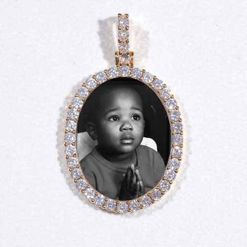 3D Oval Custom Picture Pendant
