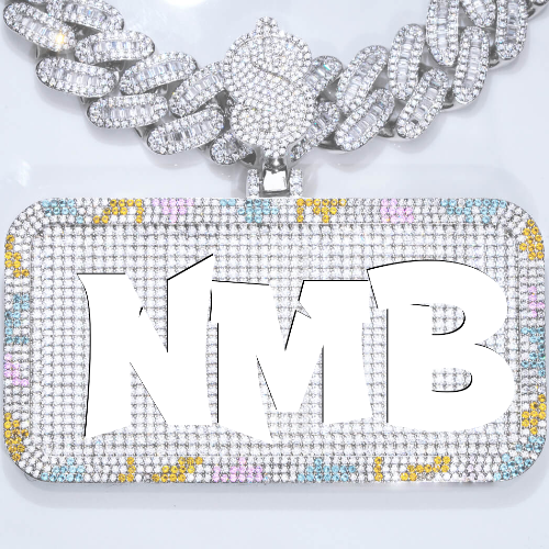 CUSTOM LETTER NECKLACE 3D COLORFUL SQUARE