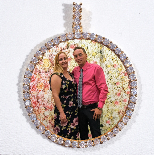 LARGE 3D CIRCLE CUSTOM PICTURE PENDANT
