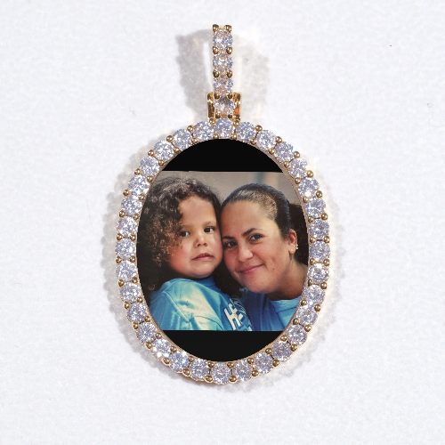 3D Oval Custom Picture Pendant