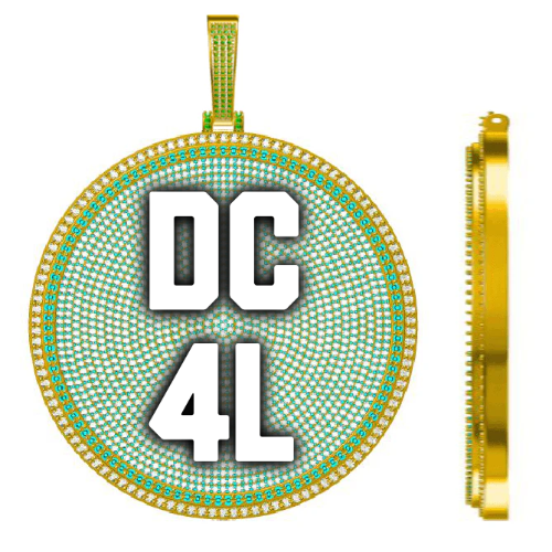 CUSTOM LETTER NECKLACE 3D BIG DISC