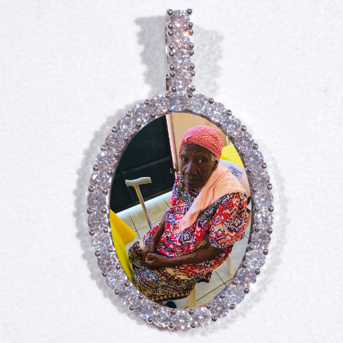 Large 3D Oval Custom Picture Pendant