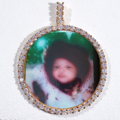 LARGE 3D CIRCLE CUSTOM PICTURE PENDANT