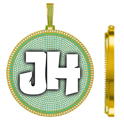 CUSTOM LETTER NECKLACE 3D BIG DISC
