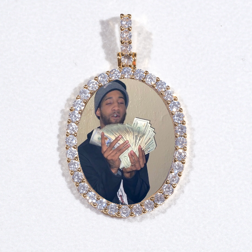 3D Oval Custom Picture Pendant
