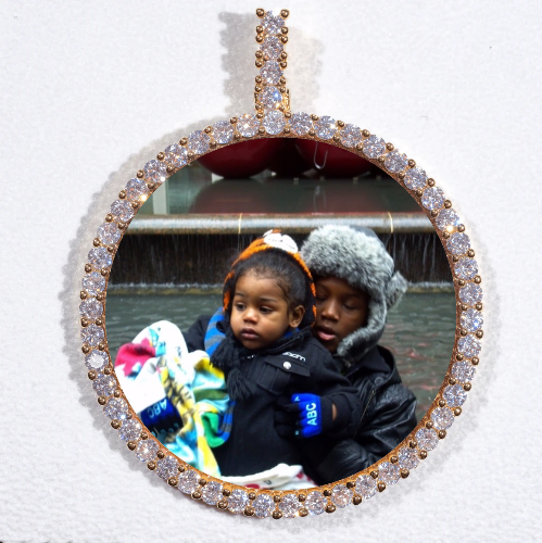 LARGE 3D CIRCLE CUSTOM PICTURE PENDANT