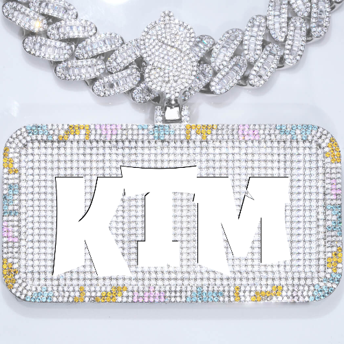 CUSTOM LETTER NECKLACE 3D COLORFUL SQUARE