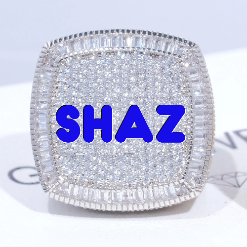 CUSTOM LETTER 3D ICED RING