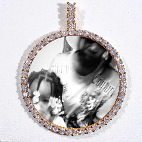 LARGE 3D CIRCLE CUSTOM PICTURE PENDANT
