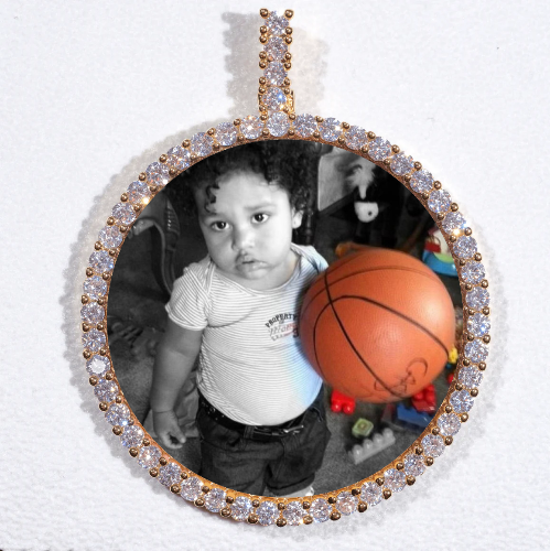 LARGE 3D CIRCLE CUSTOM PICTURE PENDANT