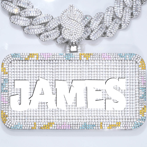 CUSTOM LETTER NECKLACE 3D COLORFUL SQUARE