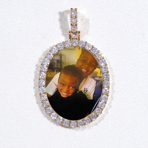 3D Oval Custom Picture Pendant