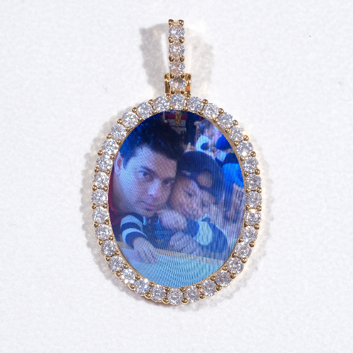 3D Oval Custom Picture Pendant